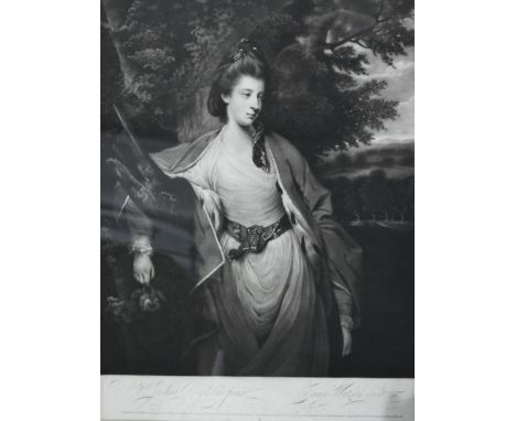 James Watson, after Sir Joshua Reynolds, "The Countess of Carlisle", messotint, trimmed, 50cm x 35cm and three other portrait