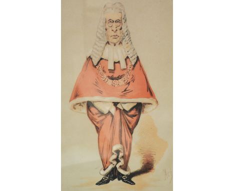 After Leslie Ward (Spy), Lord Colonsay, captioned "Scotch Law", a Vanity Fair chromolithograph 1873, visible, 34cm x 21cm and
