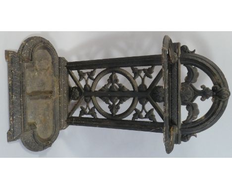 A Late 19th Century Cast Metal Stick Stand with Geometric Foliate Design. 78cm High