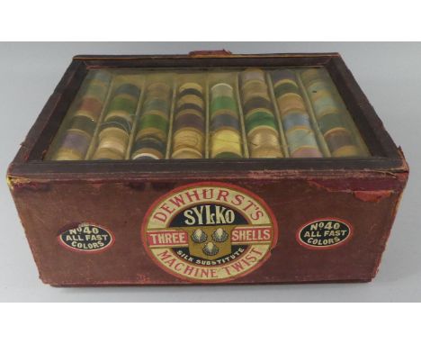 An Early 20th Century Cased Set of Dewhursts Machine Twist Sylko Silk Substitute Thread' Three Drawers Containing Various Cot