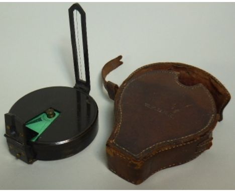 A Leather Cased Pocket Compass by Elliot, London, Inscribed for WFHS Kincaid. The Case Similarly Monogrammed