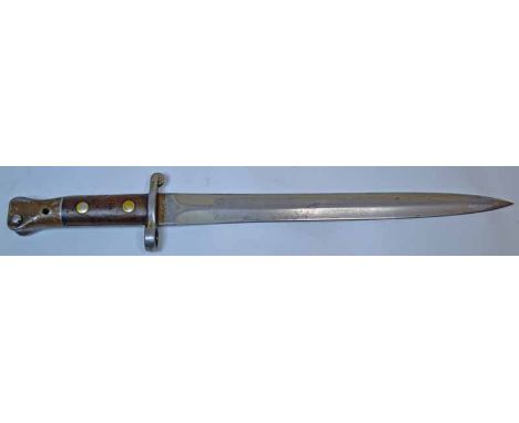 A Pattern 1888, Rare Nickel Plated Bayonet for Parade Boer War, as used by Australians – No scabbard Length: 42cm 