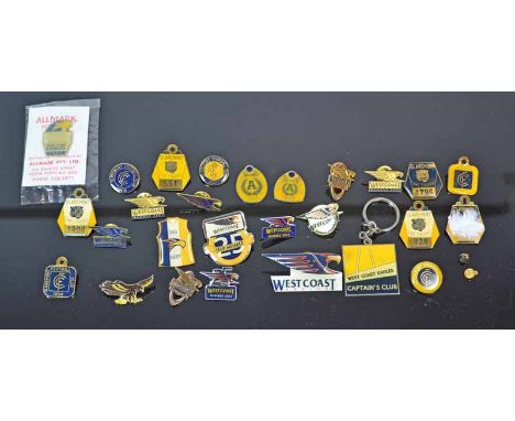 i) A Collection of 14 West Coast Eagles Club Membership and Promotional Badges Various including Captains Club, various year 