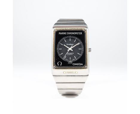 A RARE GENTLEMAN'S STEEL &amp; GOLD OMEGA MEGAQUARTZ 2400 MARINE CHRONOMETER BRACELET WATCH CIRCA 1974, REF. 198.0082 / 398.8