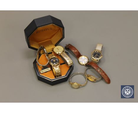 A boxed Bulova wristwatch, together with other watches to include Oris, Avia, Rotary etc