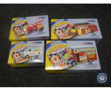 Four boxed Corgi Chipperfield Circus die cast vehicles 
