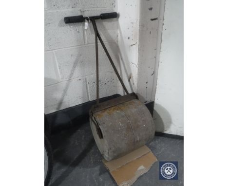 An antique garden roller 