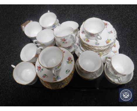 A tray of Royal Vale floral tea service, seven other pieces of similar china 