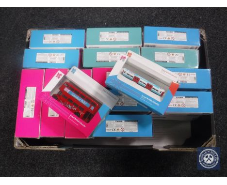 A box of thirty boxed Corgi London 2012 Olympic vehicles 