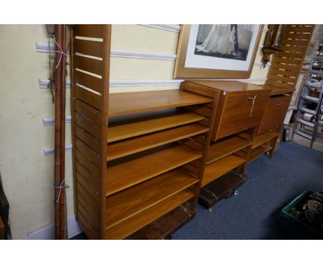 A vintage Ladderax three column shelving unit. 