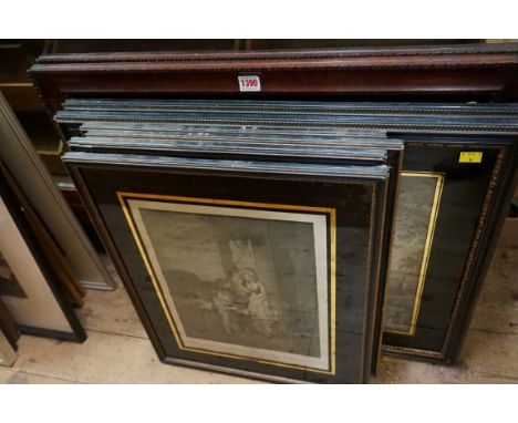 A collection of verre eglomise framed prints.&nbsp;(8) 