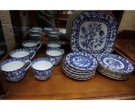 A Copeland blue and white part tea service.&nbsp; 
