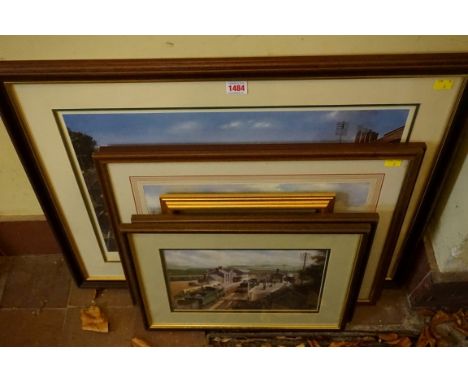 Six various prints of trains and locomotives,&nbsp;one pencil signed. (6) 