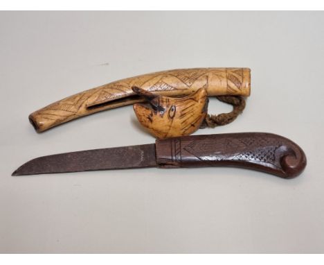 Folk Art Wood Knife Dated 1931 For Sale at 1stDibs  wooden knives for  sale, 18th century trade knife, wood dagger