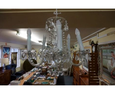 A five branch chandelier,&nbsp;50cm high.&nbsp; 