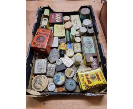 An interesting collection of vintage tins,&nbsp;to include an EC Sporting Powder example. 