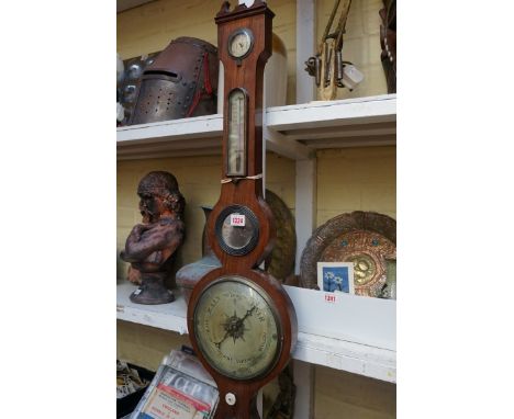 A 19th century rosewood five dial banjo barometer. 