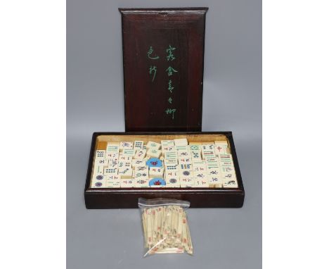 A boxed Mahjong set