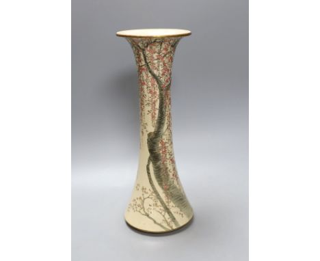 A Japanese Satsuma pottery vase, Taisho period, 30cm high