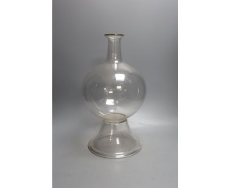 A glass lace-maker's lamp 36cm