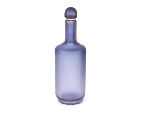 Paolo Venini (1895-1959) A clear, purple and pink glass bottle and stopper with horizontal engraved lines, from the 'Incisi' 