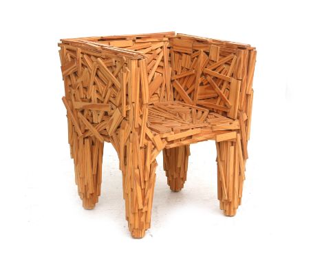 Fernando &amp; Humberto Campana  An armchair composed of small pine slats, model Favela, designed 2003. 77 cm. h.