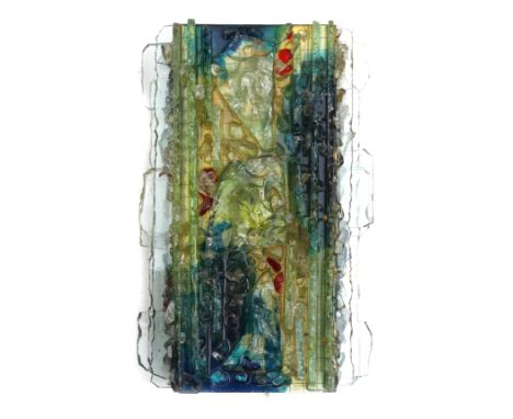 Willem van Oyen (1921-2004) A 'Chartres' fused glass wall lamp, produced by Raak, Amsterdam, 1960s, marked with sticker. 37 x