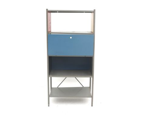 Wim Rietveld (1924-1985) A modular shelving unit, lacquered and enamelled metal, model 663, produced by Gispen, Culemborg, de