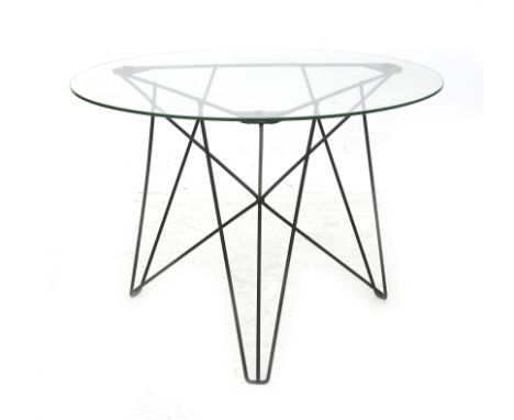Constant Nieuwenhuijs (1920-2005) A black lacquered tubular steel coffee table with circular glass top, model IJhorst, produc