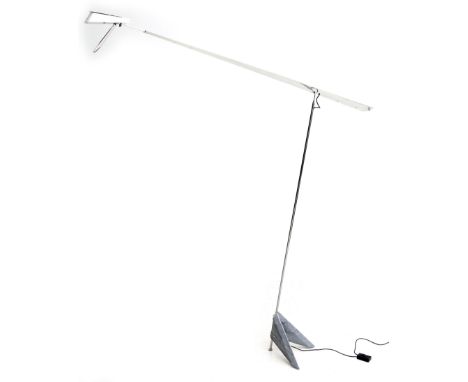 Kurt Ziehmer (1944-2002) A tall adjustable halogen floorlamp, model Argo, chromium plated metal and aluminium, on marble base