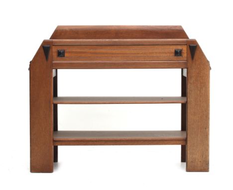 Jac. van den Bosch (1868-1948) An oak sideboard with coromandel grips and decoration, with two open compartments, a drawer pa