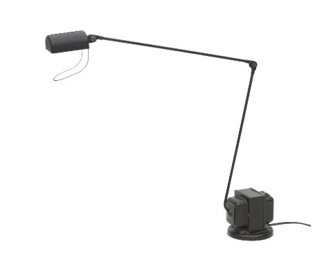 Tommaso Cimini (1947-1997) An adjustable black laquered metal desk lamp, model Daphine, produced by Lumina, Italy, 1970s, mar