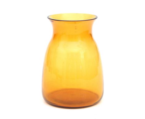 Karel Petrus Cornelis de Bazel (1869-1923) An amber coloured glass vase, model GG, produced by Glasfabriek Leerdam, designed 