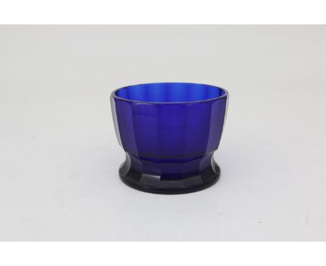 Karel Petrus Cornelis de Bazel (1869-1923) A facet cut cobalt blue glass vase, model G, produced by Glasfabriek Leerdam, desi