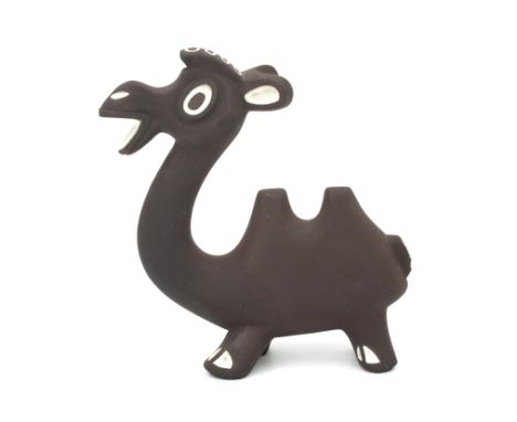 Jaap Ravelli (1916-2011) A ceramic figure depicting a camel, 1950s, signed underneath and with Roman number III, minor chip t