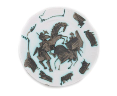 Pablo Picasso (1881-1973) A ceramic 'Corrida' dish, designed 1953, stamped underneath: Empreinte originale de Picasso / Madou