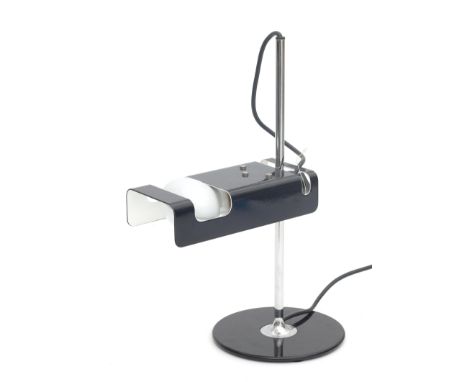 Joe Colombo (1930-1971) A chromium plated and black lacquered metal desklamp, model 'Spider', produced by Oluce, Italy, marke