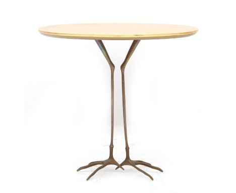 Meret Oppenheim (1913-1985) A gilt coffeetable, model Traccia, edition executed by Simon Gavina, marked with tag underneath t