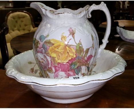 A 19th Century Wash Jug and Basin.