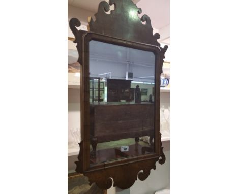 A 19th Century Walnut Pier Mirror; with plate glass mirror centre.