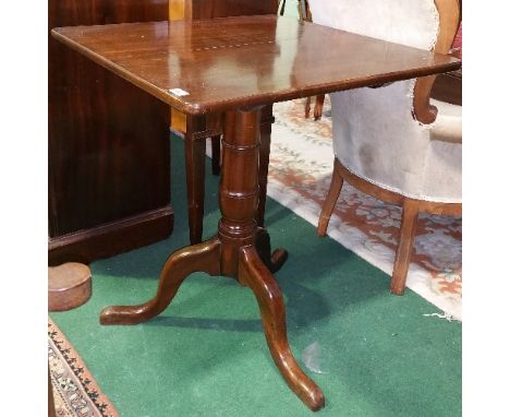 A Pair of Mahogany Occasional Tables, having square tops on turned supports and tripod bases, the top approx. 27 x 27ins.