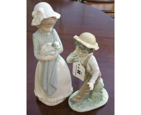 Two Good Nao by Lladro Figures of a Young Girl & a Boy (2).