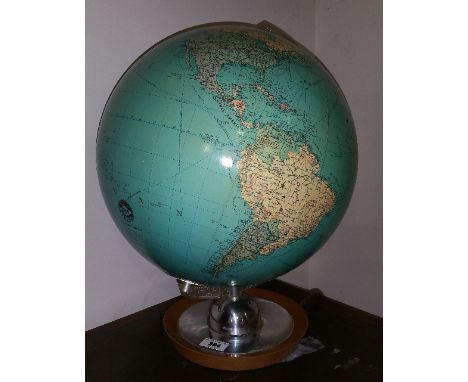 A Good Early 20th Century Philip's Terrestrial Globe; in need of repair.