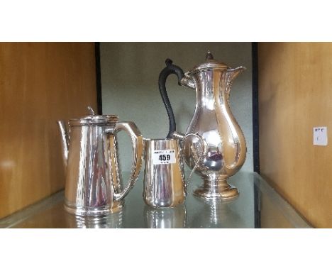 A Hotel Quality Coffee Pot, a Walker & Hall Milk Jug & Victorian Hot Chocolate Pot (3).