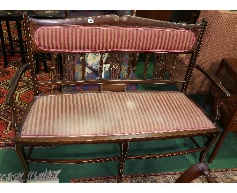 An Edwardian Mahogany and Inlaid Two Seater Sofa.