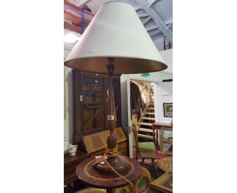 A  Nicely Turned Mahogany 'Urn Shaped' Table Lamp & Shade.