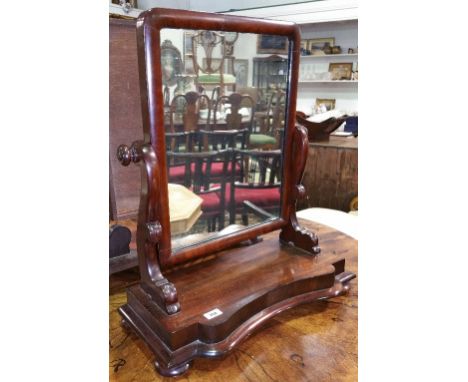 A 19th Century Dressing Table Mirror; on a platform base.