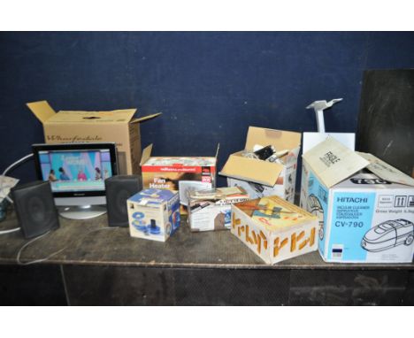 A COLLECTION OF ELECTRICAL ITEMS, including a Wharfedale 15in TV/DVD with remote (PAT pass and working), a Hitachi vacuum cle