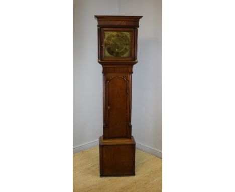 An interesting late 18th/early 19th Century oak longcase clock, the dial inscribed 'Jn,o & Marg,t  Martendale', the 31cm squa