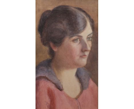 Marion Emily Warden - Watercolour - 'Portrait of Nancy Bartlett, aged 20', 34.5cm x 19.5cm, in later gilt frame and glazed, s